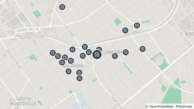Map of Planned Power Outage — Allawah and nearby items