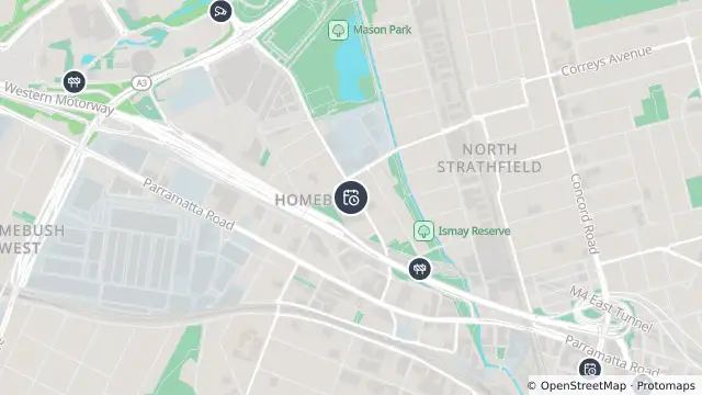 Map of Planned Power Outage — Homebush and nearby items