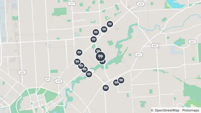 Map of Asphalt Works — O G Road, Klemzig and nearby items