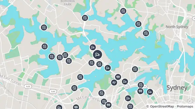 Map of Victoria Road East (Drummoyne) and nearby items
