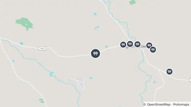 Map of Traffic Management — Langhorne Creek Road, Langhorne Creek and nearby items