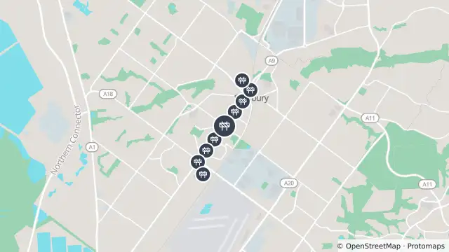 Map of Mowing — Salisbury Highway, Salisbury and nearby items