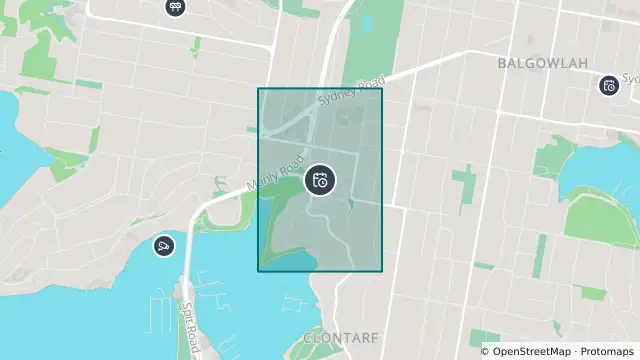 Map of Planned Power Outage — Balgowlah, Clontarf, Seaforth and nearby items