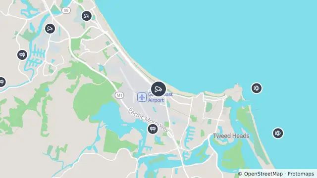 Map of Bilinga - Gold Coast Highway & Terminal Drive - North and nearby items