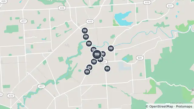 Map of Mowing — Darley Road, Paradise and nearby items
