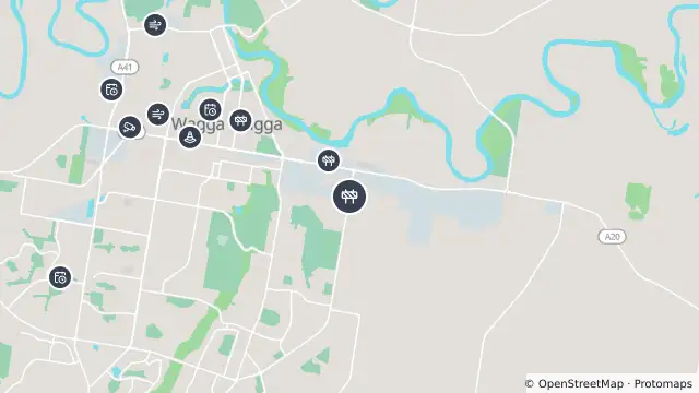 Map of Scheduled Roadwork — Kooringal Road, Wagga Wagga and nearby items