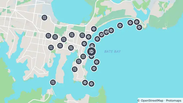 Map of Shark Net Location — Cronulla Beach and nearby items