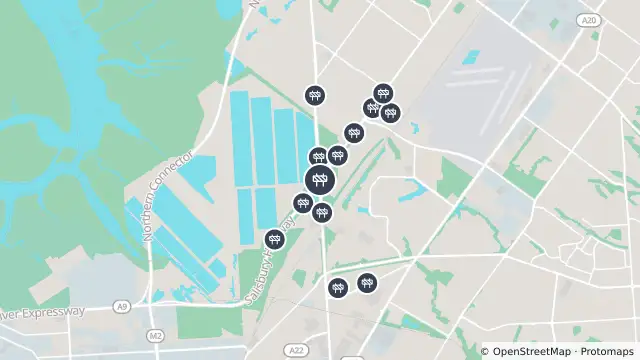 Map of Mowing — Salisbury Highway, Mawson Lakes and nearby items