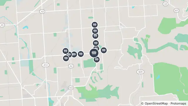 Map of Mowing — Daws Road, Pasadena and nearby items