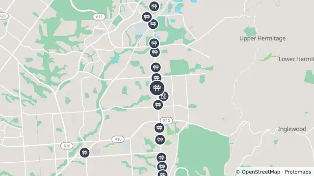 Map of Sewer Connection — Hancock Road, Redwood Park and nearby items