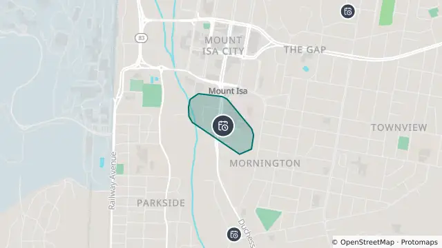 Map of Planned Power Outage — Mornington, Mount Isa, Mount Isa City and nearby items