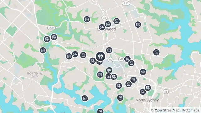 Map of Scheduled Roadwork Resurfacing — Pacific Highway On-Ramp, Artarmon and nearby items