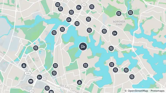 Map of Mortlake Ferry (North) and nearby items