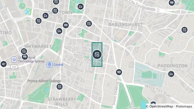 Map of Planned Power Outage — Surry Hills and nearby items