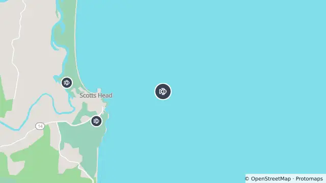 Map of Tagged Shark Receiver — Main Beach and nearby items