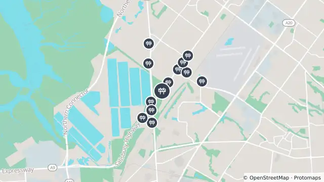 Map of Mowing — Salisbury Highway, Mawson Lakes and nearby items