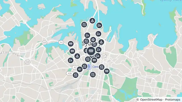 Map of Scheduled Roadwork Crane Work — Pitt Street, Sydney and nearby items