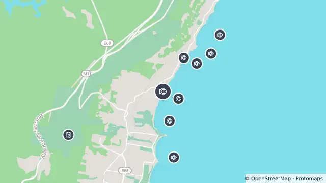 Map of Shark Net Location — Thirroul Beach and nearby items
