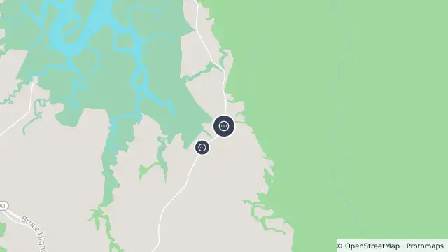 Map of Packers Camp - Pine Creek Yarrabah Road At Douglas Jacobs Creek and nearby items