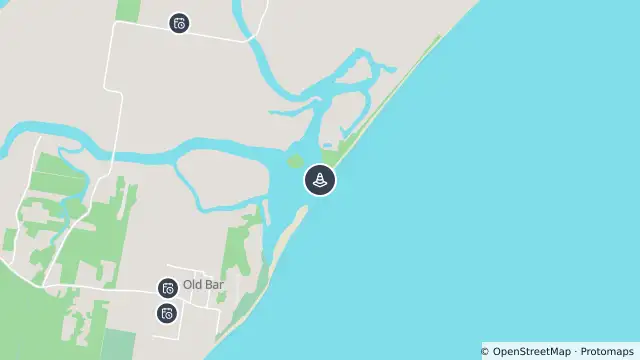 Map of Hazard — Beach Road, Mitchells Island and nearby items