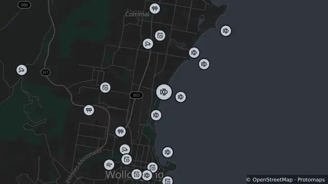 Map of Drone Surveillance Location — Fairy Meadow Beach and nearby items
