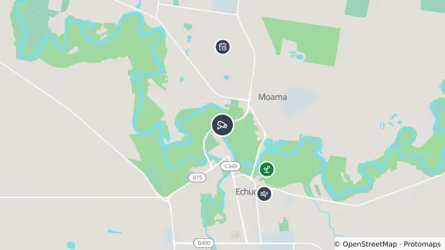 Map of Echuca-Moama Bridge (Moama) and nearby items