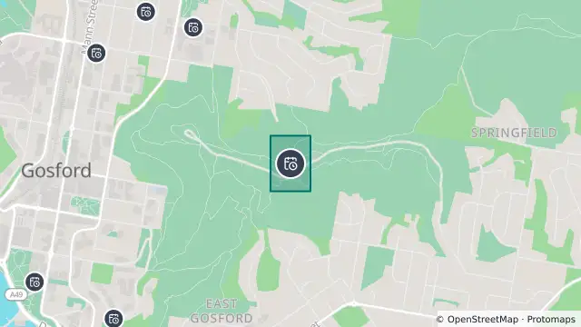 Map of Planned Power Outage — North Gosford, Springfield and nearby items