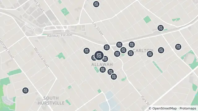 Map of Planned Power Outage — Allawah and nearby items