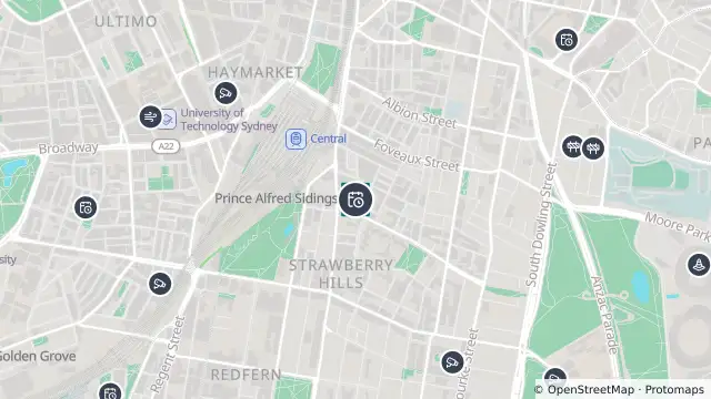 Map of Planned Power Outage — Surry Hills and nearby items