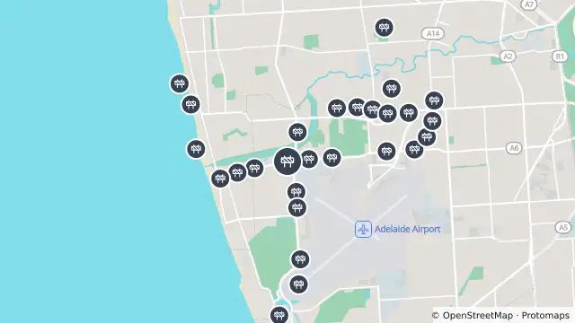 Map of Mowing — Burbridge Road, West Beach and nearby items