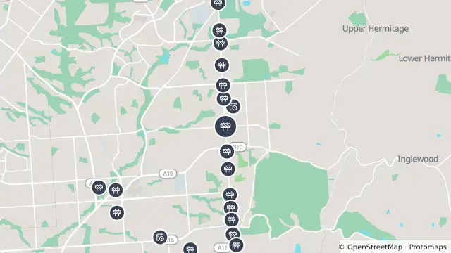 Map of Sewer Connection — Hancock Road, Redwood Park and nearby items