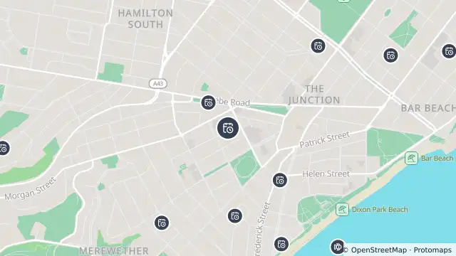 Map of Planned Power Outage — Merewether and nearby items