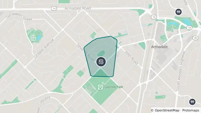 Map of Planned Power Outage — Armadale and nearby items