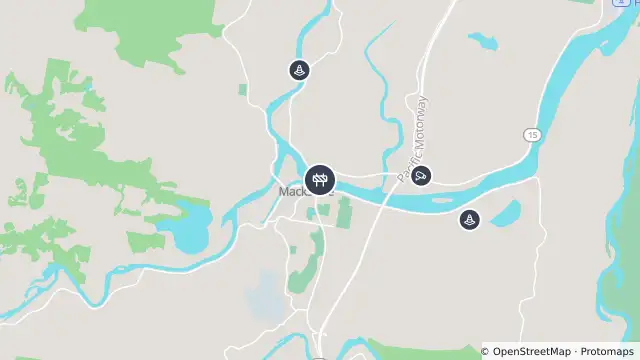 Map of Scheduled Roadwork Bridge Work — Giinagay Way, North Macksville and nearby items