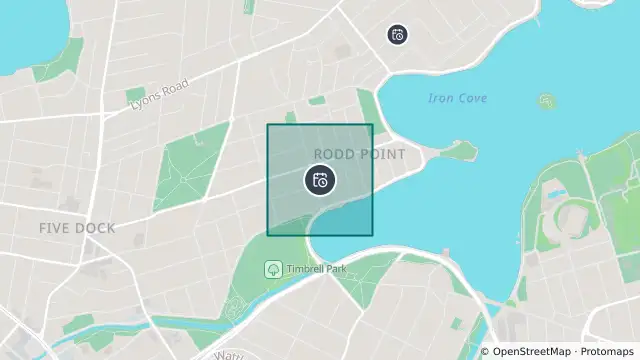 Map of Planned Power Outage — Five Dock, Rodd Point and nearby items