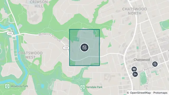 Map of Planned Power Outage — Chatswood and nearby items