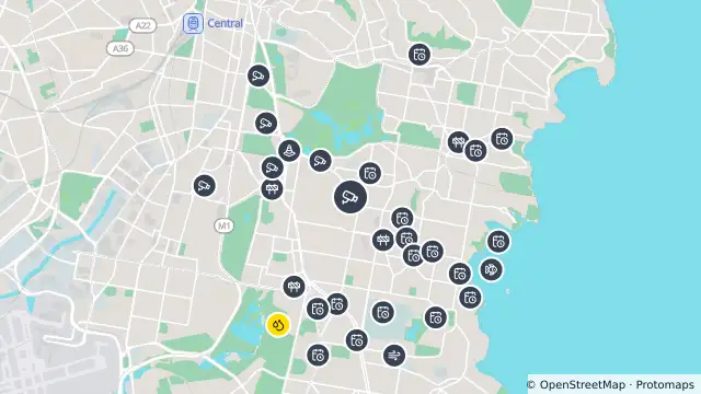 Map of Alison Road & Wansey Road (Randwick) and nearby items