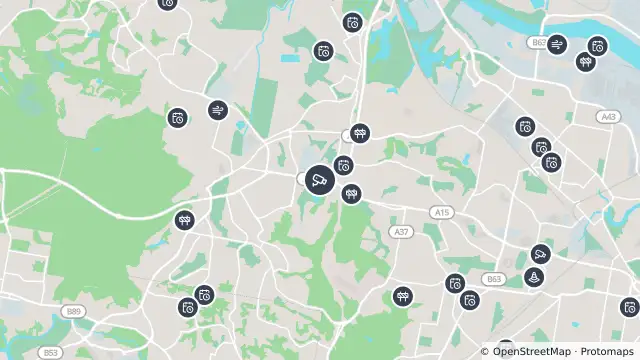 Map of Newcastle Road (Newcastle) and nearby items