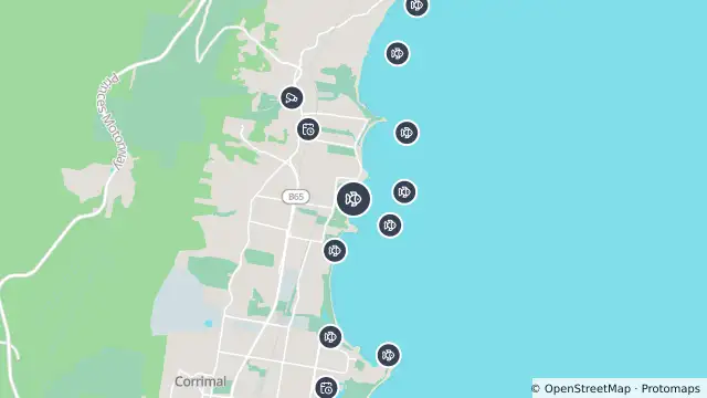 Map of Drone Surveillance Location — Bulli Beach and nearby items