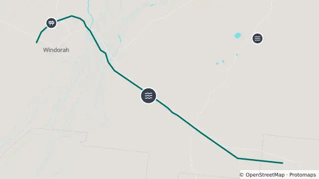 Map of Flooding — Diamantina Developmental Road — Windorah and nearby items