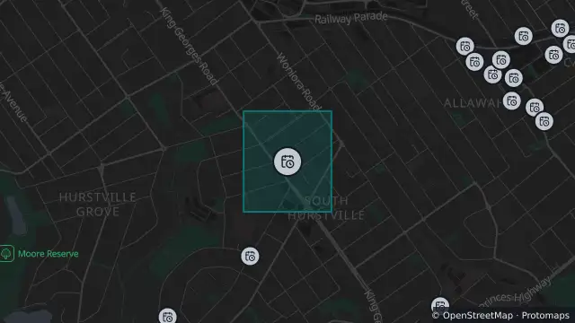 Map of Planned Power Outage — South Hurstville and nearby items