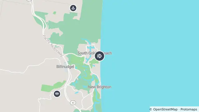 Map of Trauma Kit Location — South Golden Beach Flood Rescue Shed and nearby items