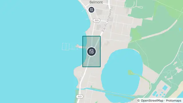 Map of Planned Power Outage — Belmont and nearby items
