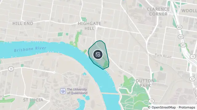 Map of Planned Power Outage — Highgate Hill and nearby items