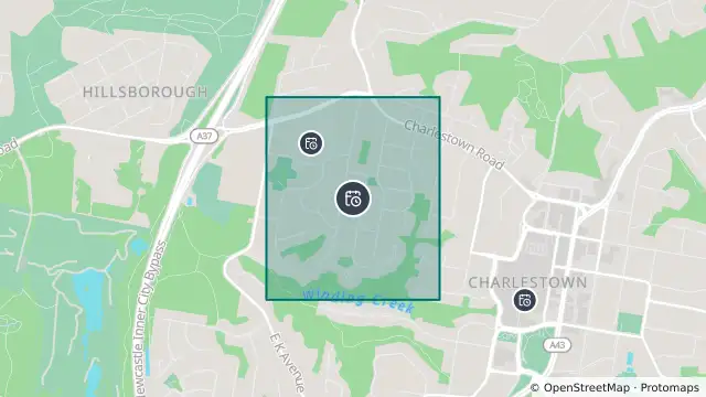 Map of Planned Power Outage — Charlestown and nearby items