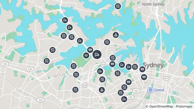 Map of Victoria Road (Rozelle) and nearby items