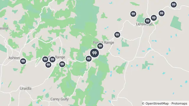 Map of Asphalt Works — Lobethal Road, Forest Range and nearby items