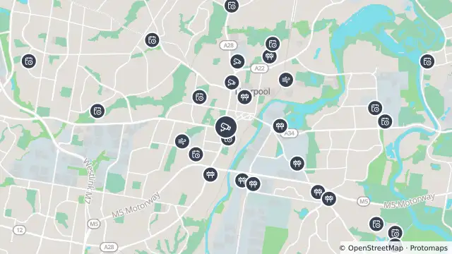 Map of Hume Highway North (Liverpool) and nearby items