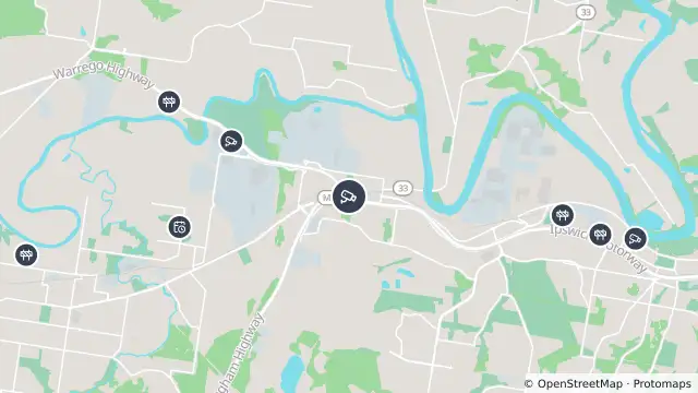 Map of Dinmore - Ipswich Motorway & Warrego Highway - West and nearby items