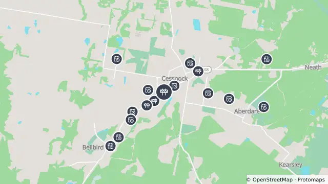 Map of Scheduled Roadwork Intersection Upgrade — Wollombi Road, Cessnock and nearby items